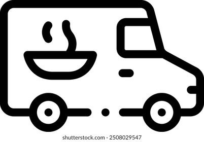 delivery car icon. Thin Linear Style Design Isolated On White Background