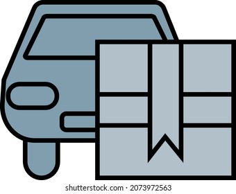 Delivery car, illustration, vector, on a white background.