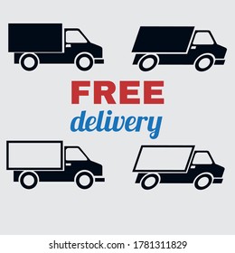 delivery car logo with a gray background