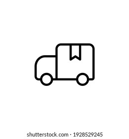 Delivery car, delivery service simple thin line icon vector illustration