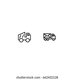 delivery car set icon 