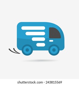 Delivery car, shipping icon.
