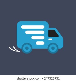 Delivery car, shipping icon.