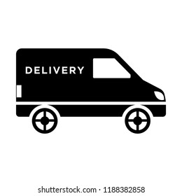 Delivery car - shopping icon vector black