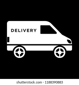 Delivery car - shopping icon vector white