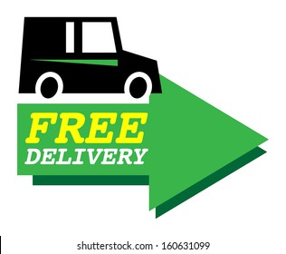 Delivery car sign or symbol, vector illustration