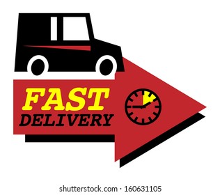 Delivery car sign or symbol, vector illustration