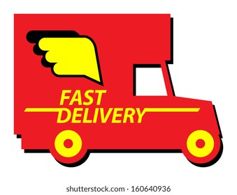 Delivery car sign or symbol, vector illustration