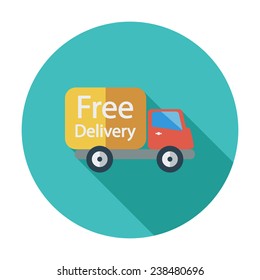 Delivery Car. Single flat color icon. Vector illustration.