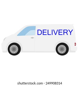 Delivery car with text delivery vector icon, delivery truck, delivery service 