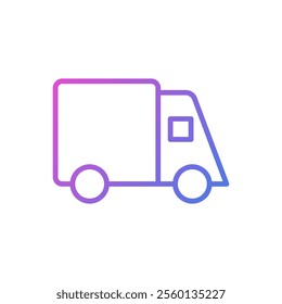Delivery car vector icon, package delivery truck symbol flat design.