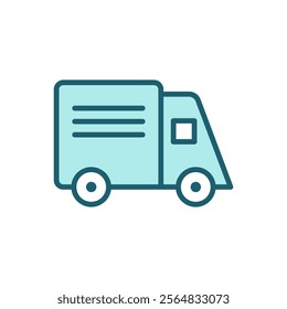Delivery car vector icon, package delivery truck symbol flat design.