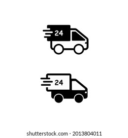 Delivery car vector icon set