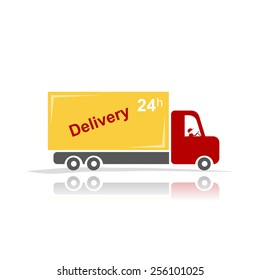 Delivery car for your design. Vector illustration