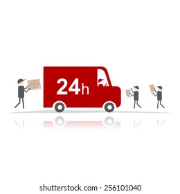 Delivery car for your design. Vector illustration