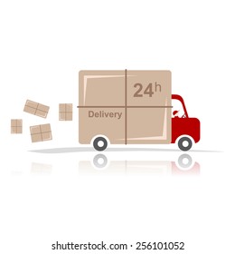 Delivery car for your design. Vector illustration