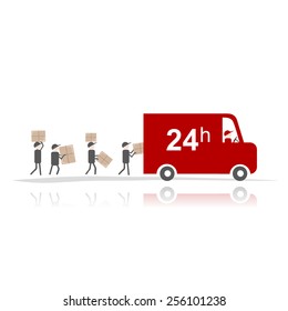 Delivery car for your design. Vector illustration