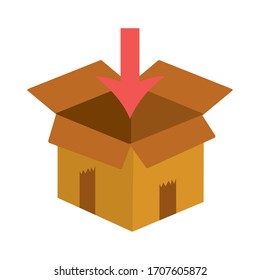 delivery cardboard box cargo ordering online service isolated icon vector illustration