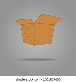 Delivery cardboard box carton vector. Cardboard box for Symbol or Icon.