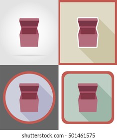 delivery cardboard box flat icons vector illustration isolated on background