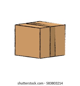 Delivery cardboard box icon vector illustration graphic design