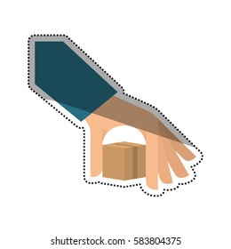 Delivery cardboard box icon vector illustration graphic design