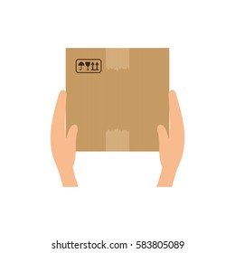 Delivery cardboard box icon vector illustration graphic design