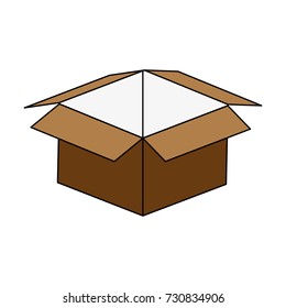 Delivery cardboard box open