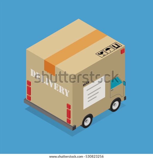 Delivery cardboard box\
truck