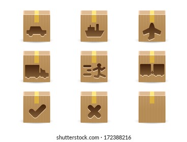 Delivery cardboard boxes