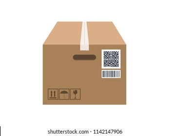 Delivery cardboard boxes isolated on white background. carton packaging box illustration Icon Vector
