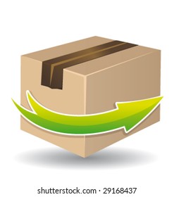 Delivery cardboard process vector