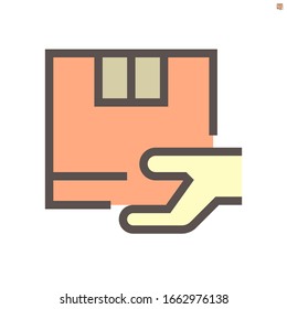 Delivery cargo box vector icon design for shopping graphic design elemen, 48X48 pixel perfect and editable stroke.
