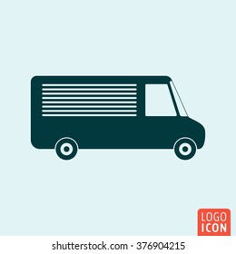 Delivery cargo bus icon. Vehicle icon isolated. Transport symbol minimal design. Vector illustration.