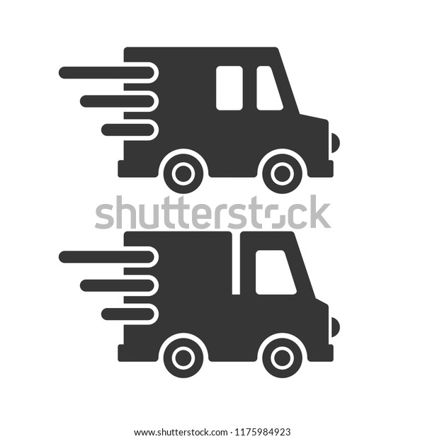 Delivery\
Cargo Car Icons Set on White Background.\
Vector