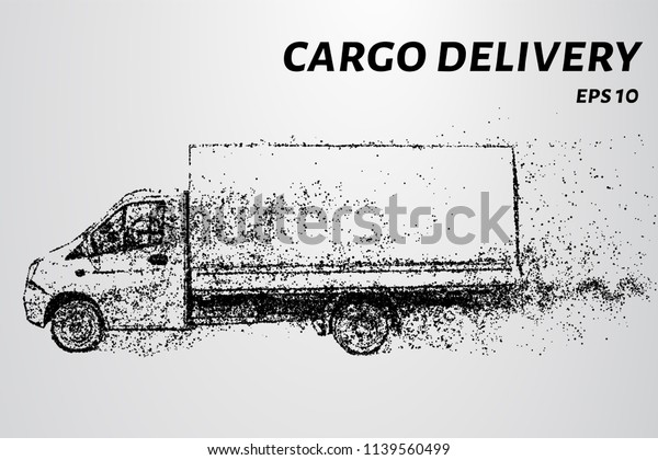 Delivery of cargo from particles. The\
truck carries out cargo\
transportation.