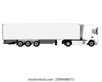 Delivery cargo semi truck, freight truck trailer