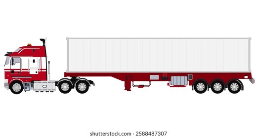 Delivery cargo  semi truck trailer