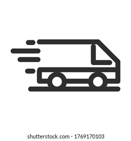 delivery cargo service logistic fast commercial truck vector illustration line style icon