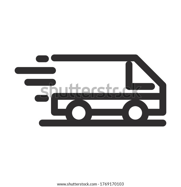 delivery cargo service logistic fast\
commercial truck vector illustration line style\
icon