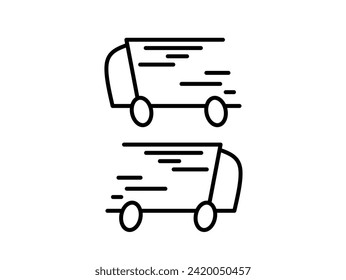 Delivery cargo truck flat icon simple illustration