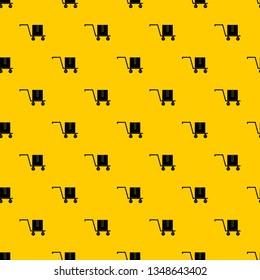 Delivery cart with box pattern seamless vector repeat geometric yellow for any design