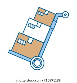 delivery cart with boxes