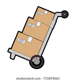 delivery cart with boxes