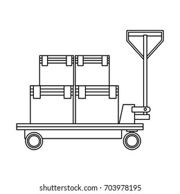 delivery cart boxes cargo logistic icon