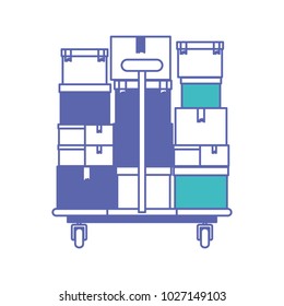 delivery cart handle with pile boxes