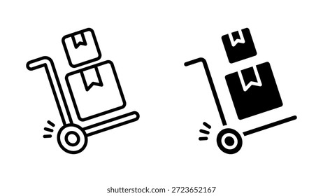 Conjunto de iconos de Carrito de entrega. que representa el movimiento, la logística y la entrega. Adecuado para diversos propósitos de diseño e ilustración.