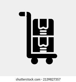 Delivery cart icon in solid style about black friday, use for website mobile app presentation
