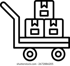 Línea de Carrito de entrega Vector Icon Design