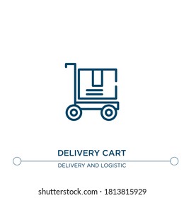 delivery cart outline vector icon. simple element illustration. delivery cart outline icon from editable delivery concept. can be used for web and mobile
